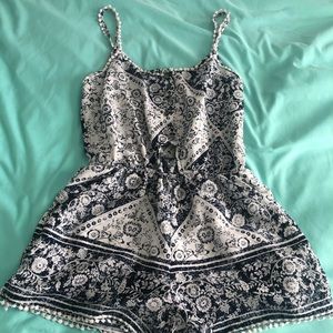 Blue and White Romper